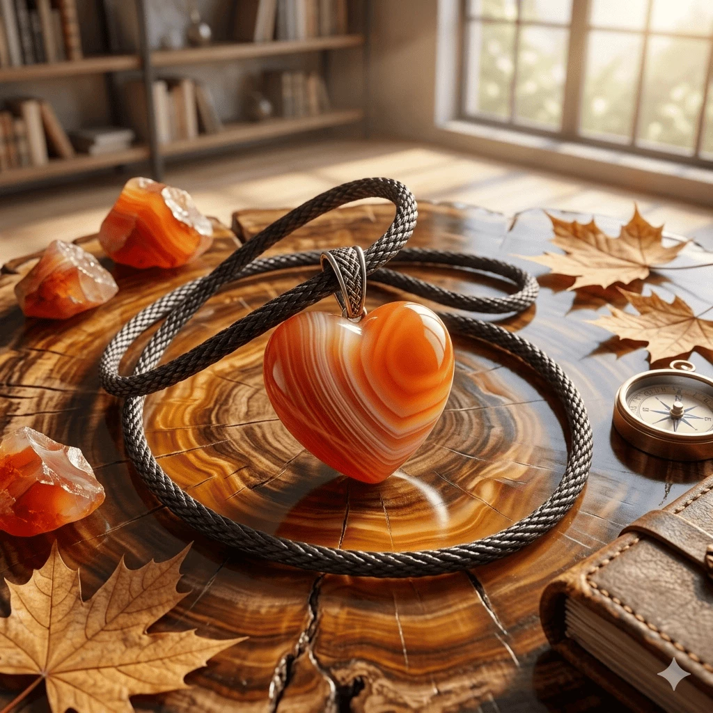 Ürək formalı Təbii Əqiq  Kulon