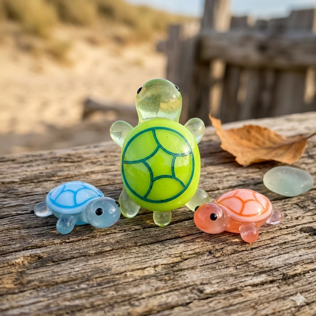 Şüşə tısbağa fiqurları