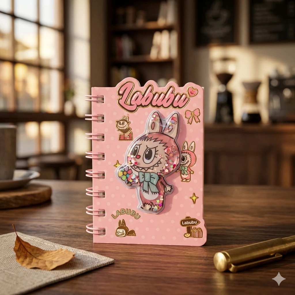 Labubu 3D Shaker Mini Bloknot – Çəhrayı Seriya