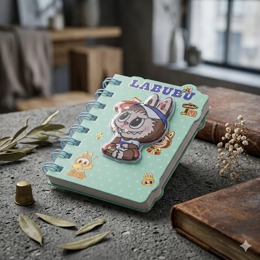 Labubu Açıq Mavi Spiral Bloknot