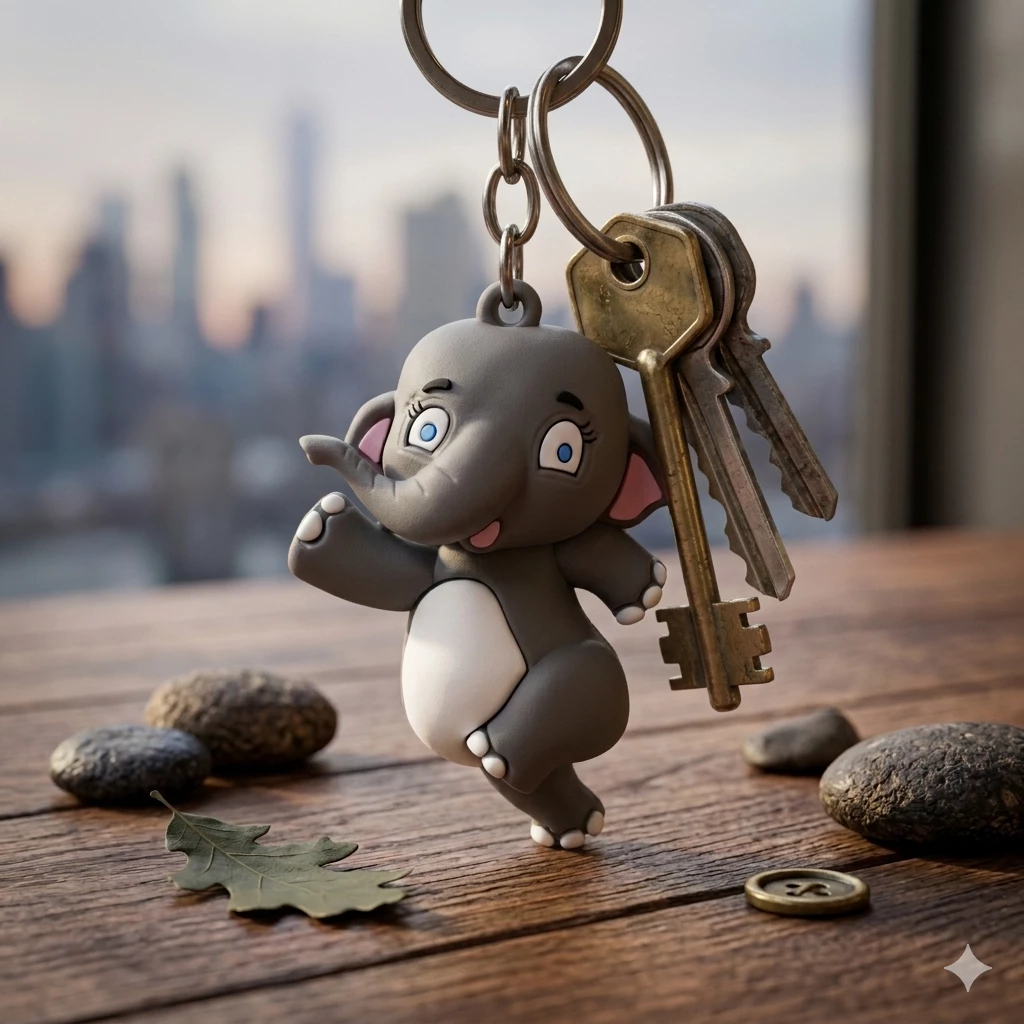 "Uğur Gətirən Fil" Silikon Brelok – Premium Keyfiyyət