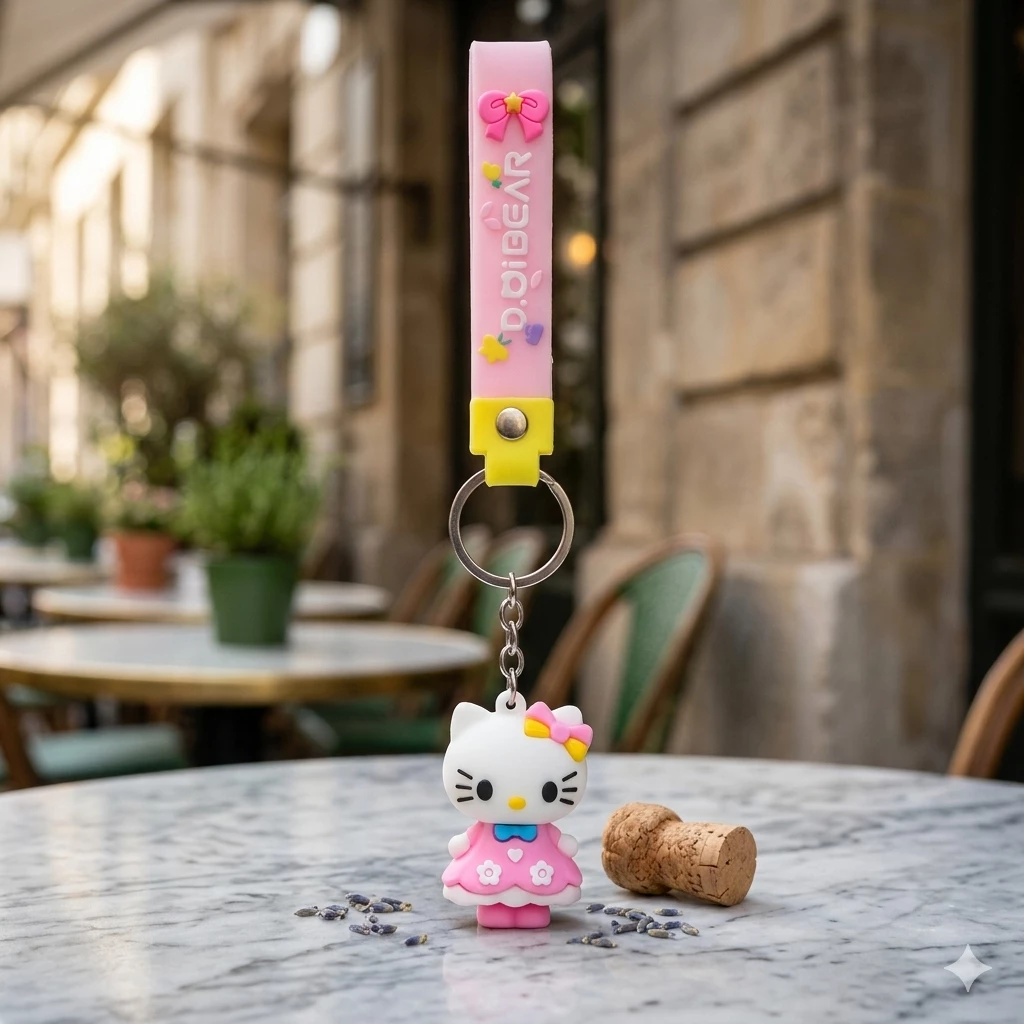 Hello Kitty Silikon Brelok – Çəhrayı Donlu Sevimli Aksesuar