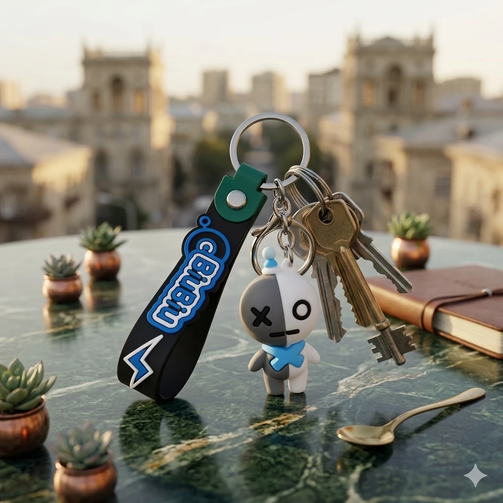 "Biubiu" İkili Rəngli Silikon Brelok – Premium Aksesuar