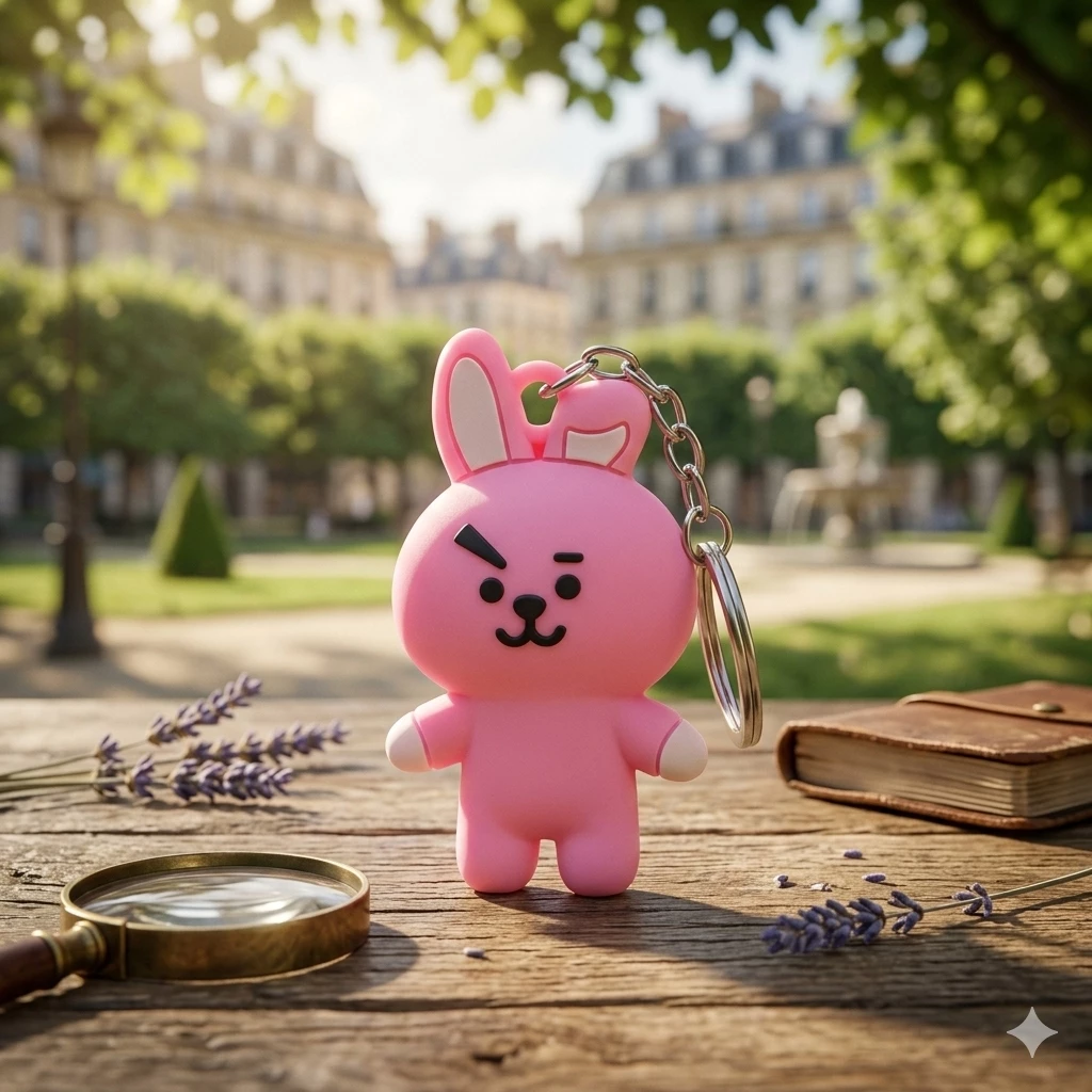 BT21 Cooky Çəhrayı Silikon Anahtarlıq - Yüksək Keyfiyyətli Asqı