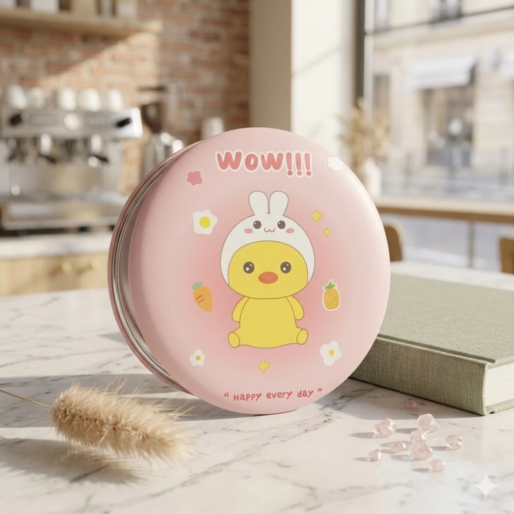 Zərif Pudra-Çəhrayı Cib Güzgüsü – "Soft Pink Edition"