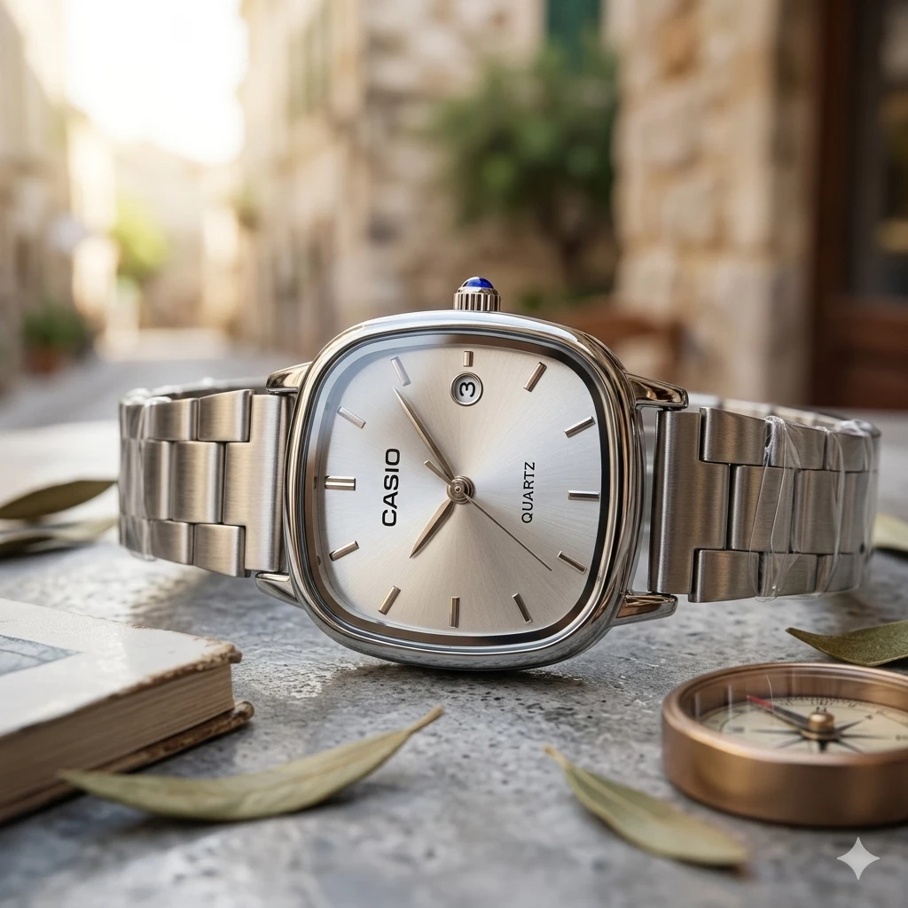 Casio LTP-E117D-7A — Gümüşü rəngli klassik polad qol saatı