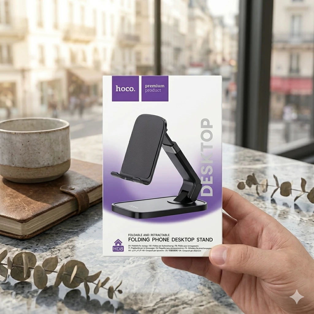 Hoco HD8 — Qatlanan və tənzimlənən masaüstü telefon altlığı