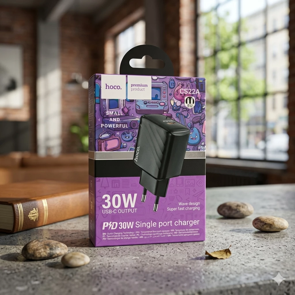 Hoco CS22A 30W PD Sürətli Şarj Başlığı
